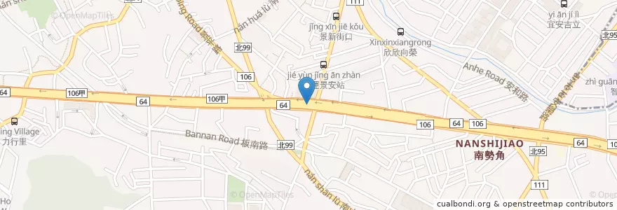 Mapa de ubicacion de 捷運景安站 en 타이완, 신베이 시, 중허 구.