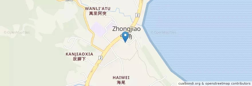 Mapa de ubicacion de 中角灣 en تايوان, تايبيه الجديدة, 金山區.