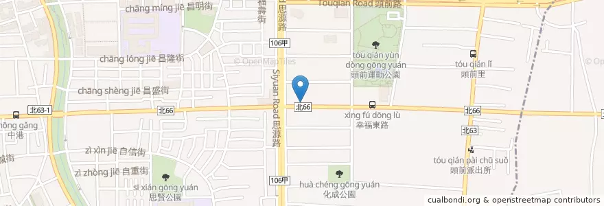 Mapa de ubicacion de 捷運幸福站 en Taiwan, 新北市, 新莊區.