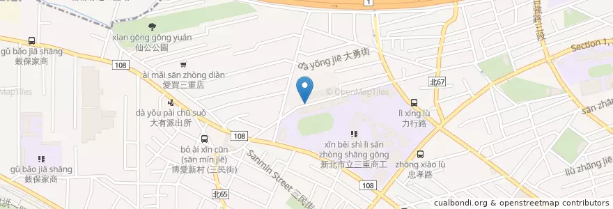 Mapa de ubicacion de San-Chung Commercial and Industrial Vocational High School(Houzhuwei St.) en Taiwan, New Taipei.