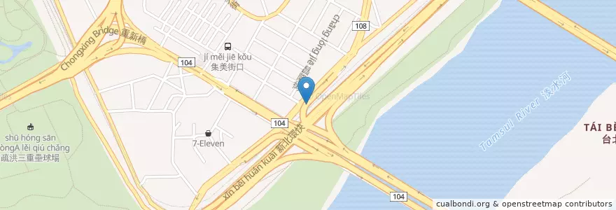 Mapa de ubicacion de 中興橋(環河南路254巷口) en 타이완, 신베이 시.
