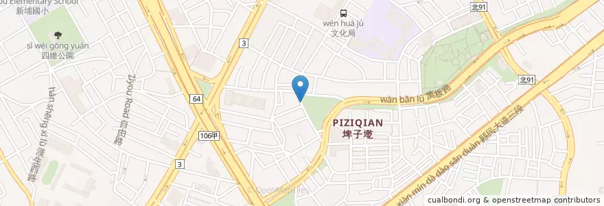 Mapa de ubicacion de 板橋中山公園 en تايوان, تايبيه الجديدة, 板橋區.