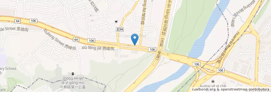 Mapa de ubicacion de 捷運秀朗橋站 en تايوان, تايبيه الجديدة, 中和區.