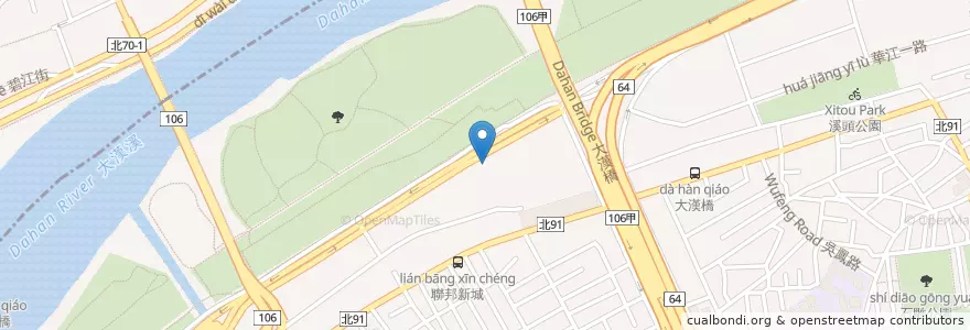 Mapa de ubicacion de 環河西大漢街口 en تايوان, تايبيه الجديدة, 板橋區.