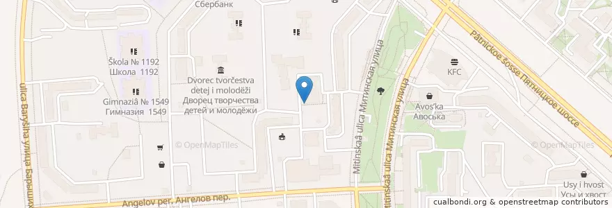 Mapa de ubicacion de Восточная ночь en Russia, Central Federal District, Moscow, North-Western Administrative Okrug, Mitino District.