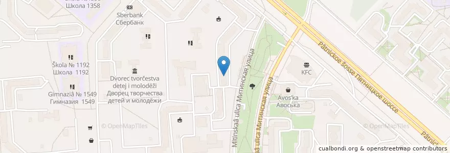 Mapa de ubicacion de Кофе Пятница en Russie, District Fédéral Central, Moscou, Северо-Западный Административный Округ, Район Митино.