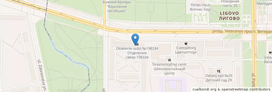 Mapa de ubicacion de Helix en Russia, Northwestern Federal District, Leningrad Oblast, Saint Petersburg, Красносельский Район, Округ Урицк.
