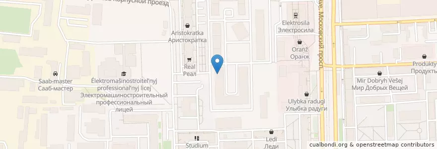 Mapa de ubicacion de Хеликс en Rusland, Северо-Западный Федеральный Округ, Oblast Leningrad, Sint-Petersburg, Московский Район, Округ Московская Застава.
