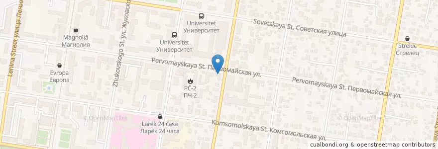 Mapa de ubicacion de Сэндвичи, шаурма en Rusland, Zuidelijk Federaal District, Kraj Krasnodar, Adygea, Городской Округ Майкоп.