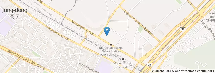 Mapa de ubicacion de KEB en Corea Del Sud, Seul, 마포구, 남가좌동, 남가좌1동.