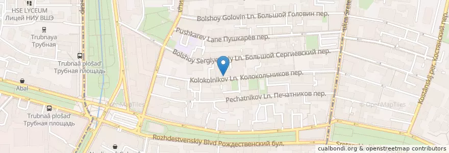 Mapa de ubicacion de Бентомания en Rusia, Центральный Федеральный Округ, Москва, Центральный Административный Округ, Мещанский Район.