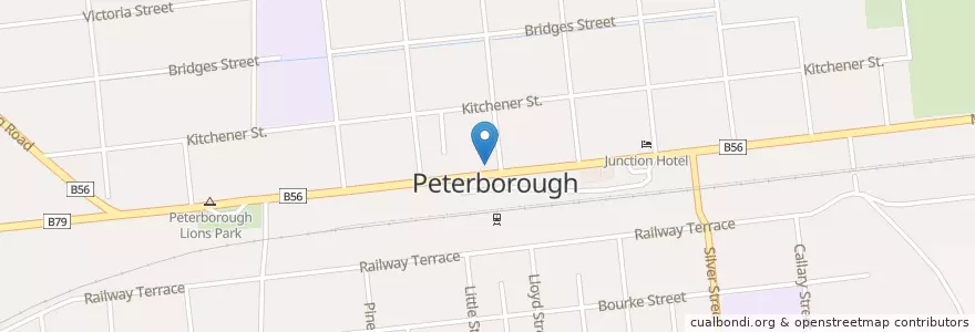 Mapa de ubicacion de Peterborough Hotel en Австралия, Южная Австралия, The District Council Of Peterborough.