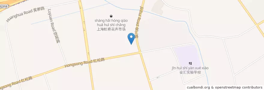 Mapa de ubicacion de 上岛咖啡 en China, Shanghai, 闵行区.