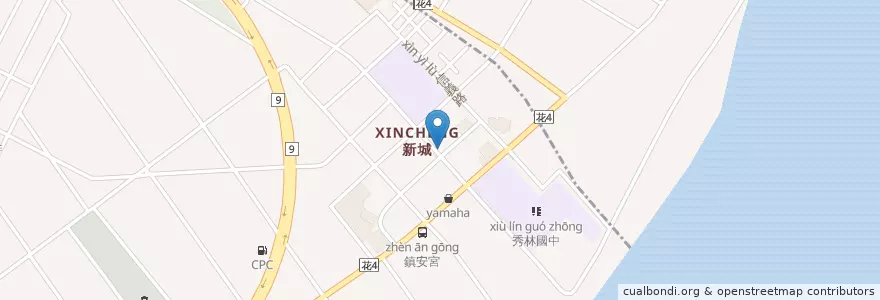 Mapa de ubicacion de 佳興冰果室 en Taiwan, Provincia Di Taiwan, Contea Di Hualien, Xincheng.