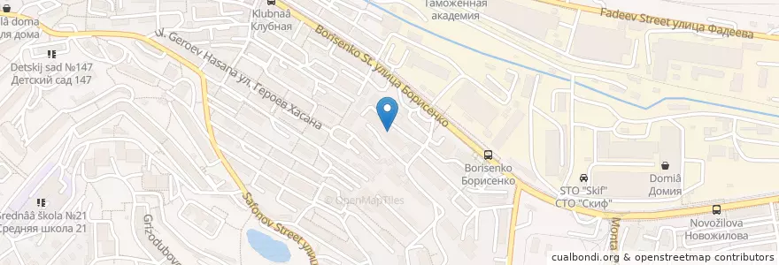 Mapa de ubicacion de Клиника лазерной хирургии en ロシア, 極東連邦管区, 沿海地方, ウラジオストク管区.