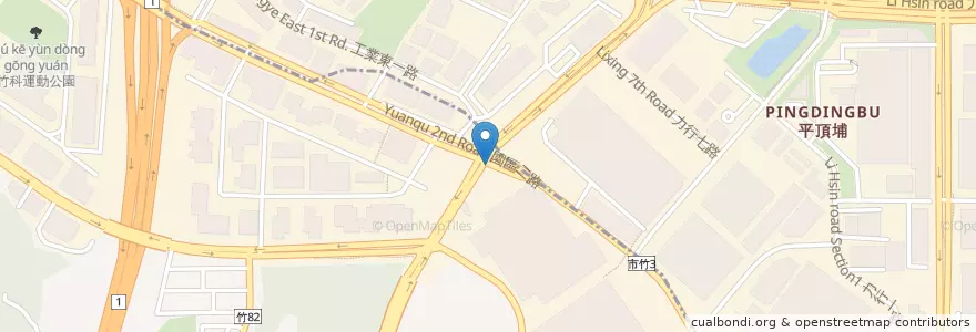Mapa de ubicacion de 園二園三廣場 en 臺灣, 臺灣省, 新竹市, 東區.