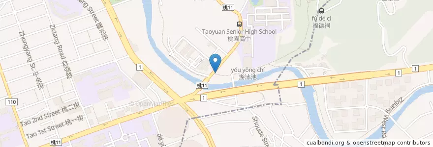 Mapa de ubicacion de 桃園高中 en 臺灣, 桃園市.