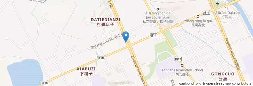Mapa de ubicacion de 中正莊敬路口 en Taiwan, Taoyuan, Taoyuan.