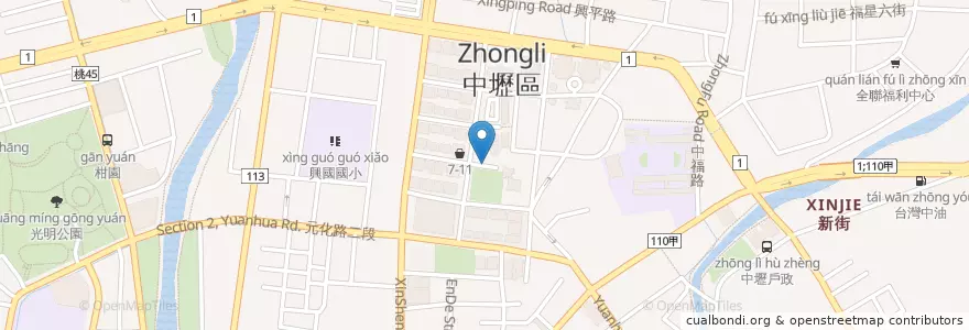 Mapa de ubicacion de 六和兒童公園 en Taiwan, Taoyuan, Zhongli.