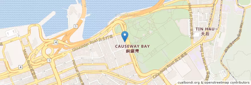 Mapa de ubicacion de Little Bao en Chine, Guangdong, Hong Kong, Île De Hong Kong, Nouveaux Territoires, 灣仔區 Wan Chai District.