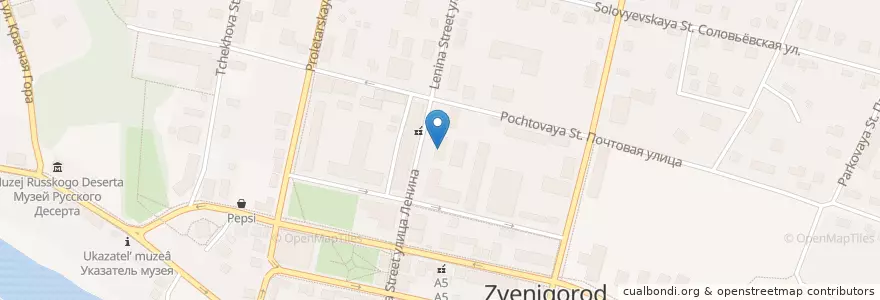 Mapa de ubicacion de Администрация г. Звенигород en Rusia, Центральный Федеральный Округ, Московская Область, Одинцовский Городской Округ.