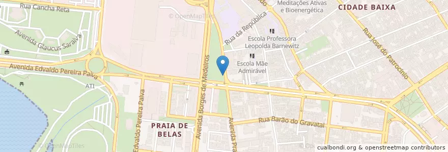 Mapa de ubicacion de 17 - Praça Isabel en 브라질, 남부지방, 히우그란지두술, Região Metropolitana De Porto Alegre, Região Geográfica Intermediária De Porto Alegre, Região Geográfica Imediata De Porto Alegre, 포르투알레그리.