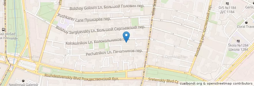 Mapa de ubicacion de Компас центр en Rússia, Distrito Federal Central, Москва, Центральный Административный Округ, Мещанский Район.