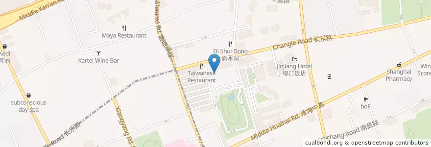 Mapa de ubicacion de Continental Room en China, Shanghai, Huangpu District.