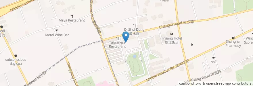 Mapa de ubicacion de Yelaixiang en Çin, Şanghay, Huangpu.