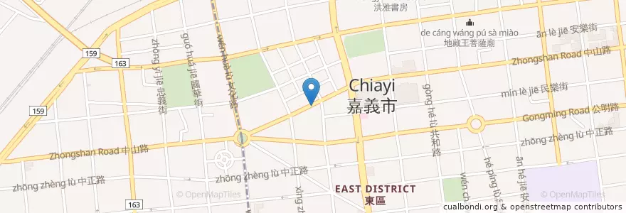 Mapa de ubicacion de 藏咖啡 en Taiwán, Provincia De Taiwán, 嘉義市, Condado De Chiayi, 東區.
