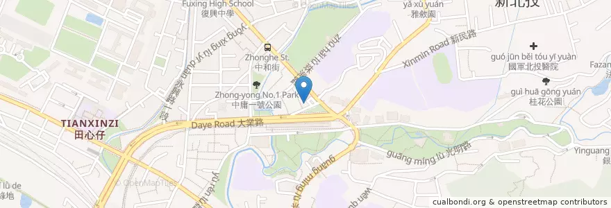 Mapa de ubicacion de 鍋董日式涮涮鍋 en 타이완, 신베이 시, 타이베이시, 베이터우 구.
