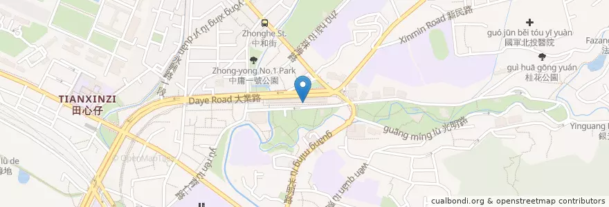 Mapa de ubicacion de 美食商店街 en Taiwán, Nuevo Taipéi, Taipéi, 北投區.