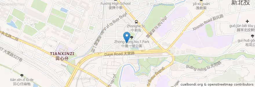 Mapa de ubicacion de 瑞麟美而美 en 타이완, 신베이 시, 타이베이시, 베이터우 구.