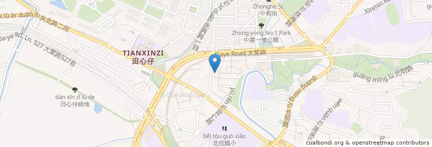 Mapa de ubicacion de 小吃攤 en 台湾, 新北市, 台北市, 北投区.