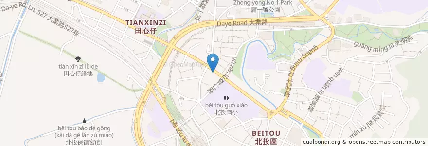 Mapa de ubicacion de 翊家人滷味 en 타이완, 신베이 시, 타이베이시, 베이터우 구.