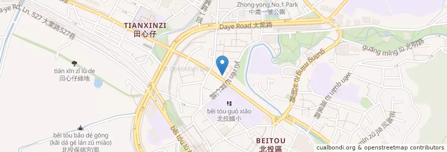 Mapa de ubicacion de 源士林 en Taiwan, Neu-Taipeh, Taipeh, Beitou.