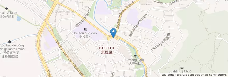Mapa de ubicacion de 高家傳統米食 en Taiwan, Nuova Taipei, Taipei, Distretto Di Beitou.