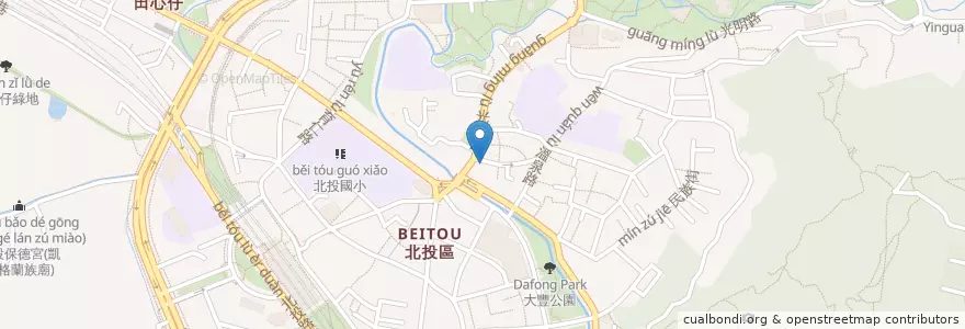 Mapa de ubicacion de 廣香素食坊 en تایوان, 新北市, تایپه, 北投區.