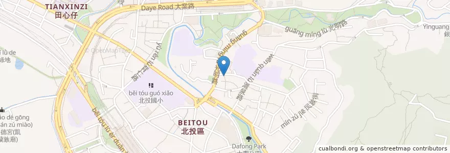 Mapa de ubicacion de 吉品小火鍋 en 台湾, 新北市, 台北市, 北投区.