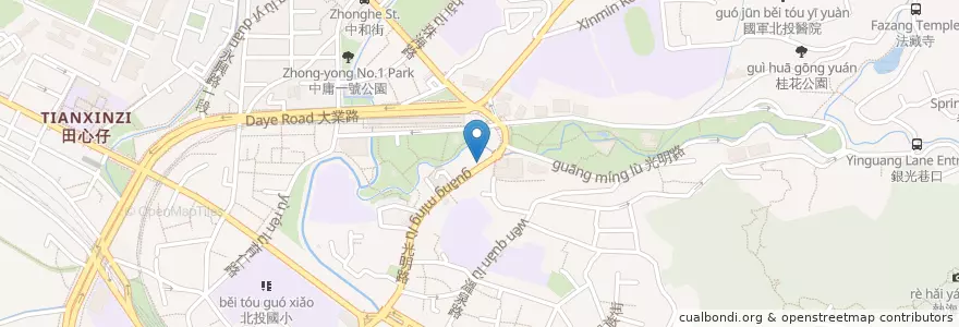 Mapa de ubicacion de 24小吃店 en Taiwan, 新北市, Taipé, 北投區.