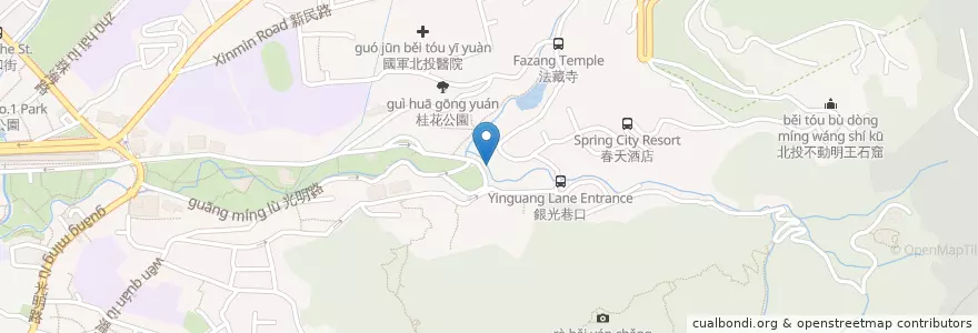 Mapa de ubicacion de 水都溫泉拉麵 en Тайвань, Новый Тайбэй, Тайбэй, 北投區.