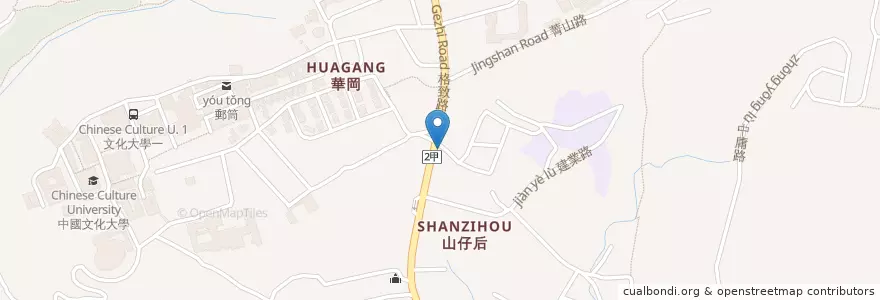 Mapa de ubicacion de 腳丫子早午餐 en تایوان, 新北市, تایپه, 士林區.
