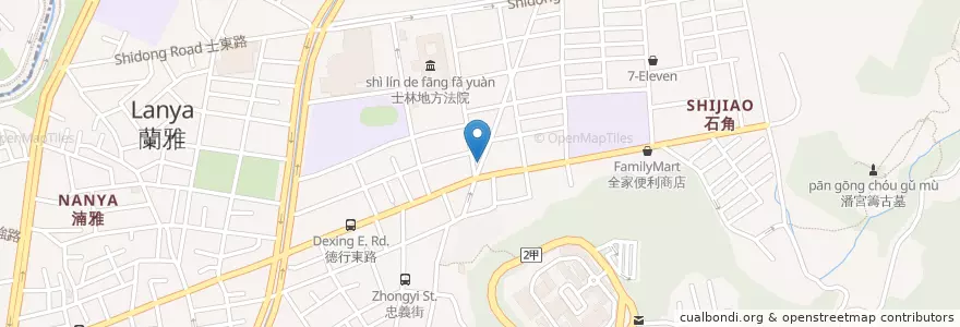 Mapa de ubicacion de 余家羊肉麵線 en Taïwan, Nouveau Taipei, Taipei, District De Shilin.