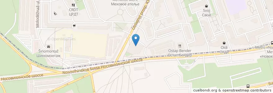 Mapa de ubicacion de Элекснет en 俄罗斯/俄羅斯, Центральный Федеральный Округ, Москва, Восточный Административный Округ, Район Новокосино.
