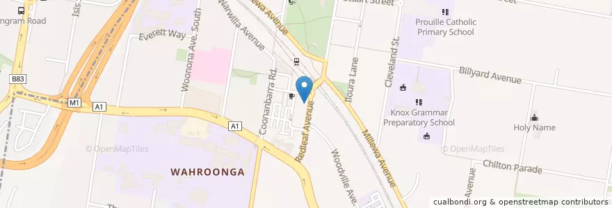 Mapa de ubicacion de Blue Lemon Sushi en Австралия, Новый Южный Уэльс, Sydney, Ku-Ring-Gai Council.
