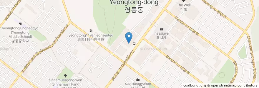Mapa de ubicacion de 롯데리아 en Corea Del Sud, Gyeonggi, 수원시, 영통구.