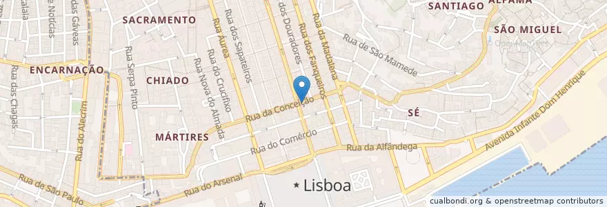 Mapa de ubicacion de Cervejaria Paço Real en ポルトガル, Lisboa, Grande Lisboa, リスボン, Santa Maria Maior.