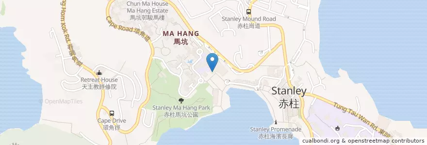 Mapa de ubicacion de Starbucks en Chine, Guangdong, Hong Kong, Île De Hong Kong, Nouveaux Territoires, 南區 Southern District.