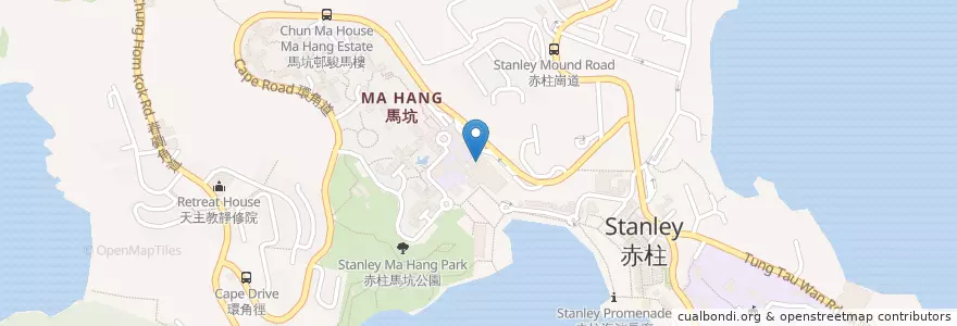 Mapa de ubicacion de Bank of China en 중국, 광둥성, 홍콩, 홍콩섬, 신제, 南區 Southern District.