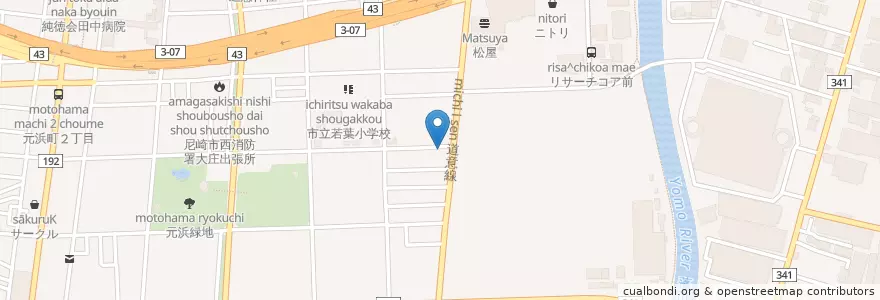 Mapa de ubicacion de みゆき en Japan, Hyogo Prefecture, Amagasaki.